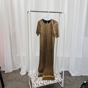Pleated Gold Zara Dress